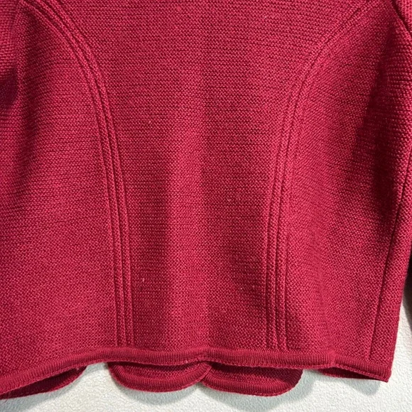Jacobson's Wool Cardigan Jacket Womens Small Red Scalloped Gold Buttons Vintage - Picture 6 of 7